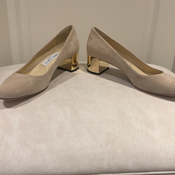 NWOB Jimmy Choo Jessie block heel pump antique rose ( beige ) 39 1/2 - Picture 5 of 10